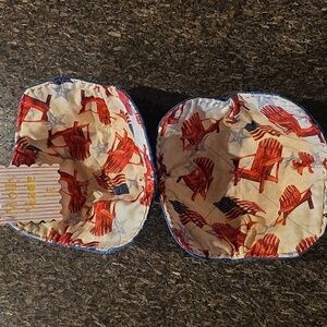 Cozies Upcycled Jeans Molly Made It Design Hand Crafted Beach Chair and Flag